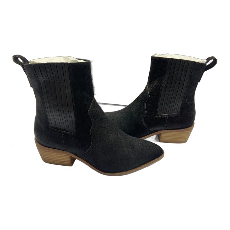 Black suede western Chelsea boots